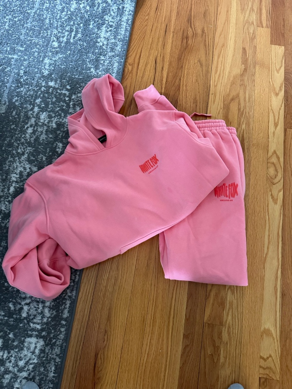 White Fox Boutique Pink Hoodie and Sweatpants Set